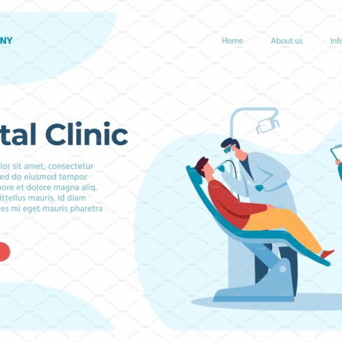 Dental clinic, doctor treat patient cover image.