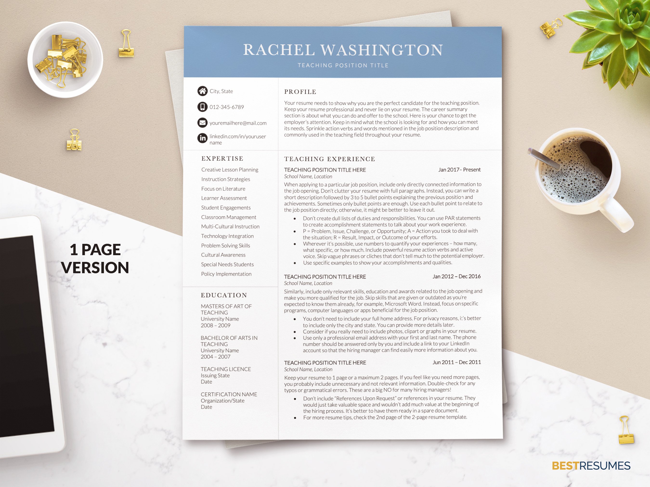 Resume Template for Educator/Teacher cover image.