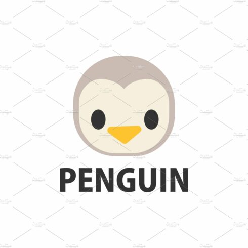 cute penguin cartoon logo vector cover image.
