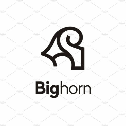 Simple Artistic Bighorn Ram logo cover image.
