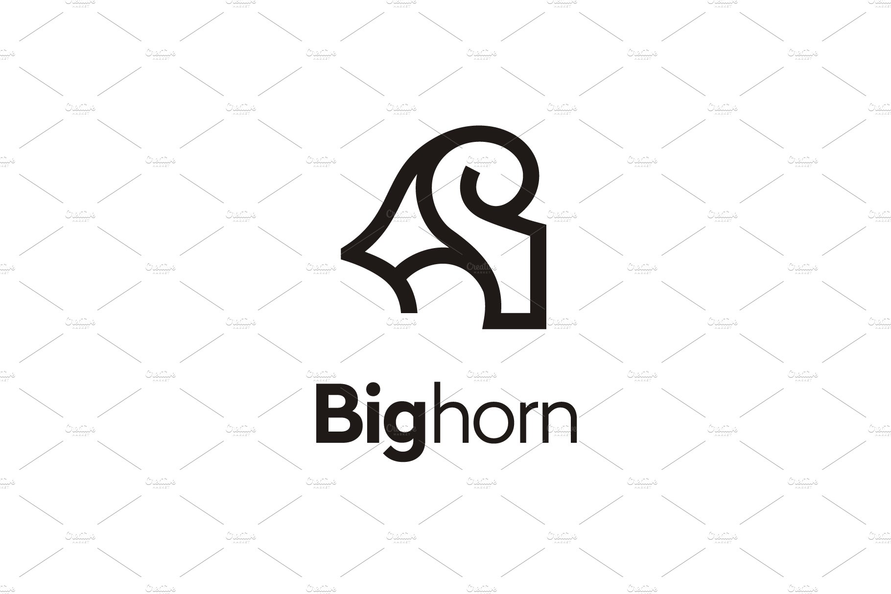 Simple Artistic Bighorn Ram logo cover image.