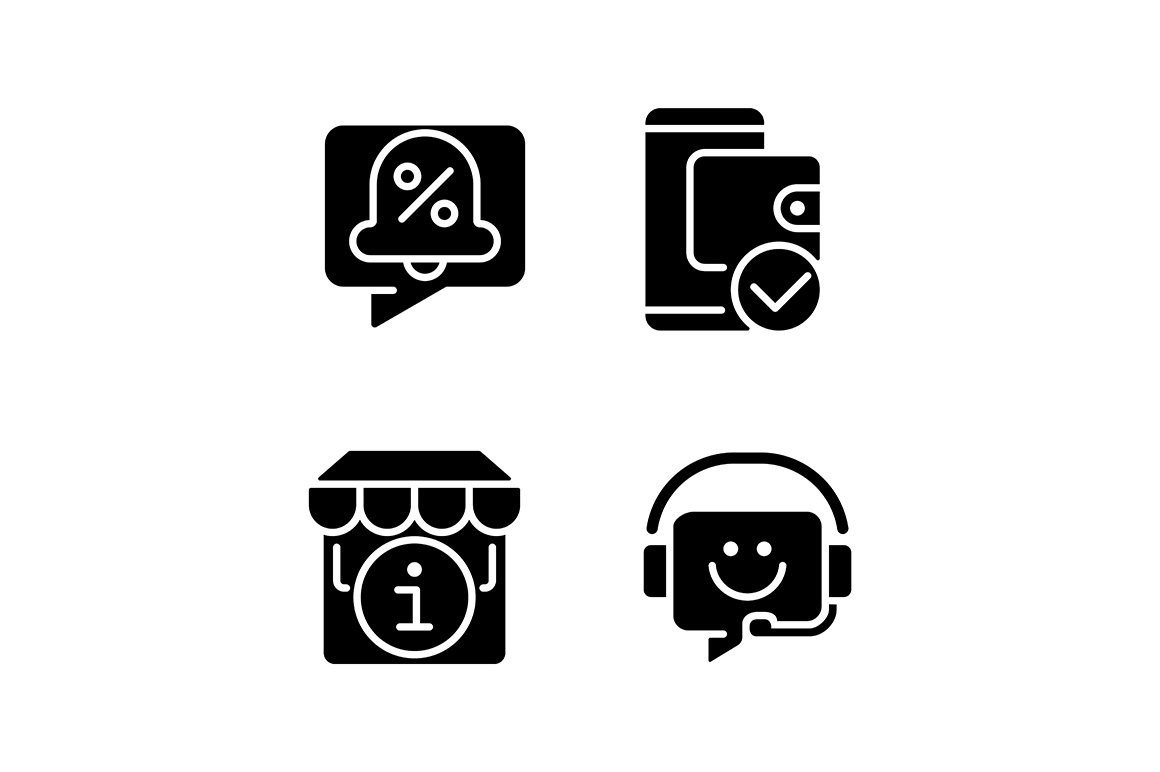 Shop website interface glyph icons cover image.