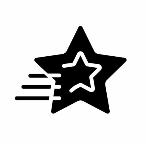 Shooting star black glyph icon cover image.