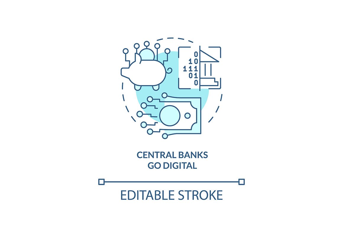 Central banks go digital icon cover image.