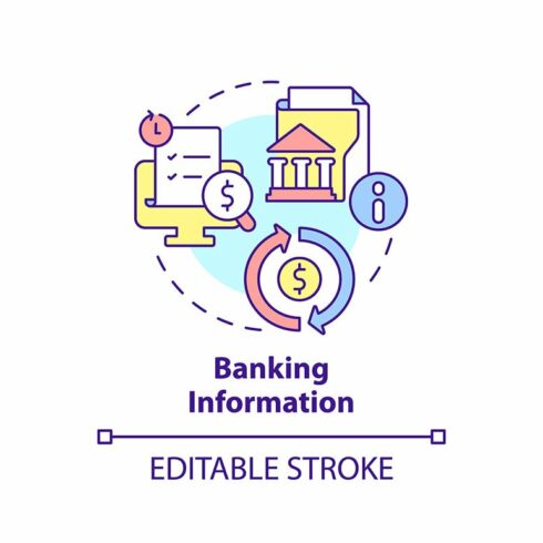 Banking information concept icon cover image.
