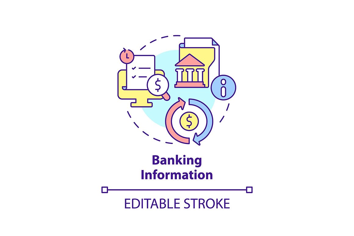 Banking information concept icon cover image.