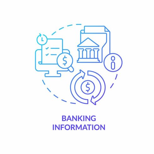 Banking information blue icon cover image.