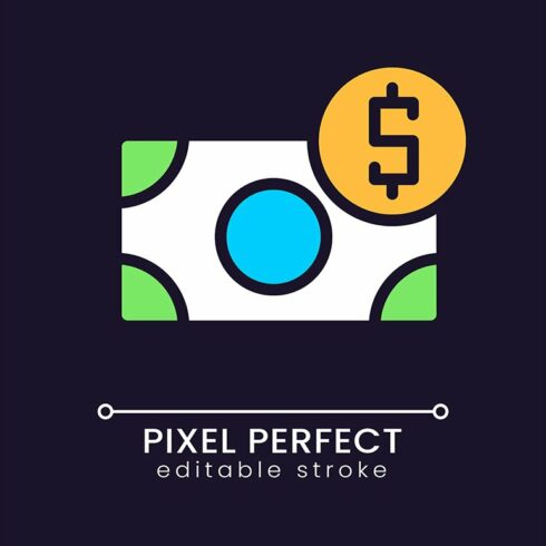 Incoming money pixel perfect icon cover image.