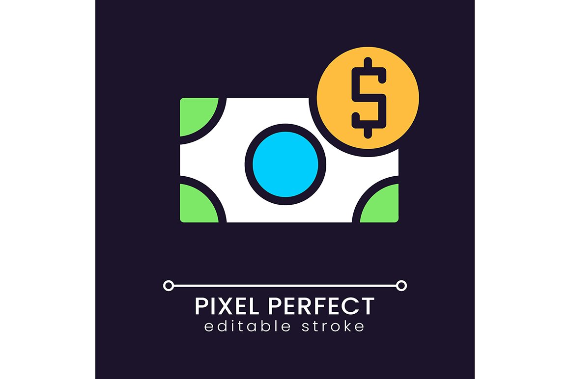 Incoming money pixel perfect icon cover image.