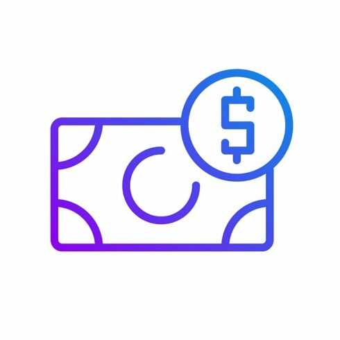 Incoming money svg gradient icon cover image.