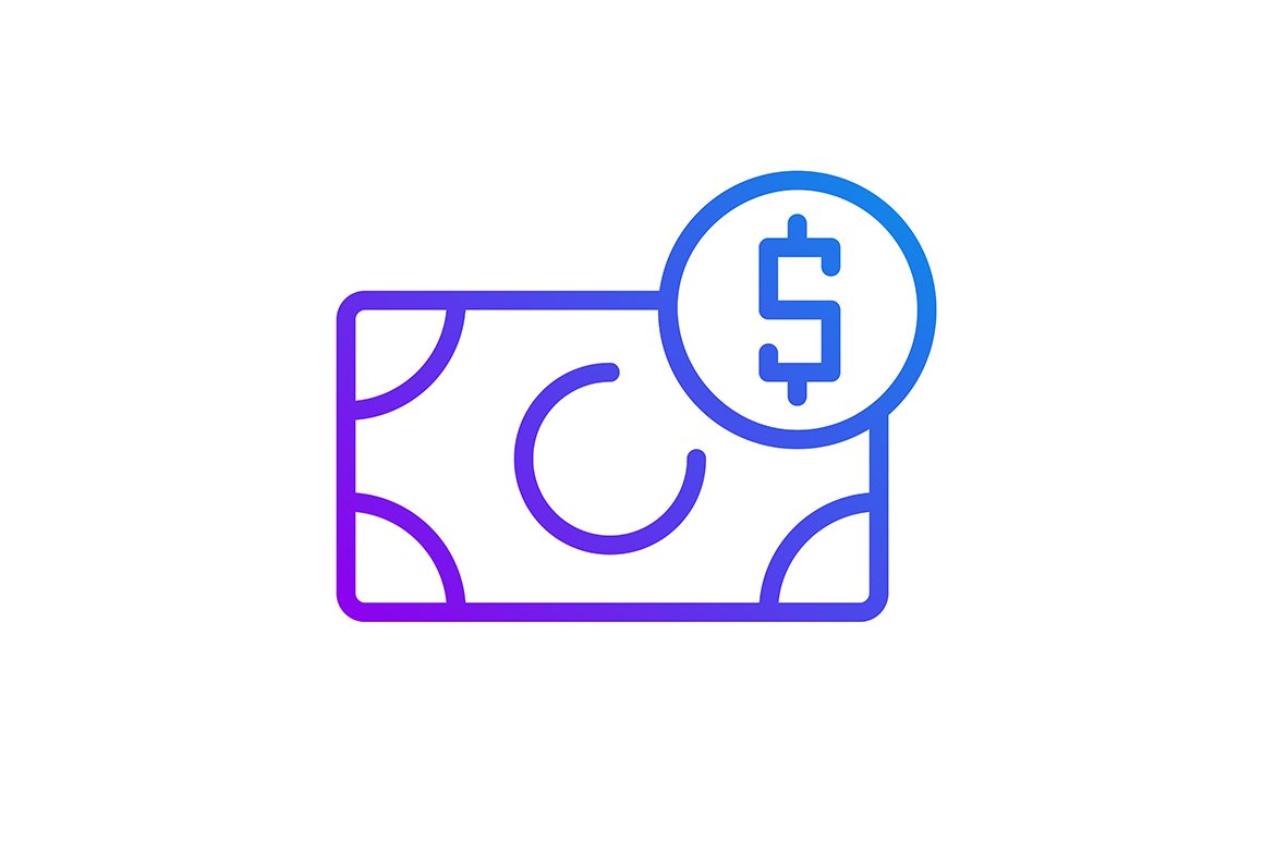 Incoming money svg gradient icon cover image.