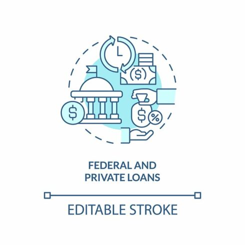 Federal and private loans icon cover image.