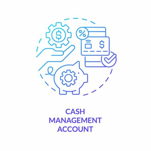 Cash management account blue icon cover image.