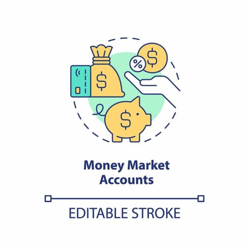 Money market accounts concept icon cover image.