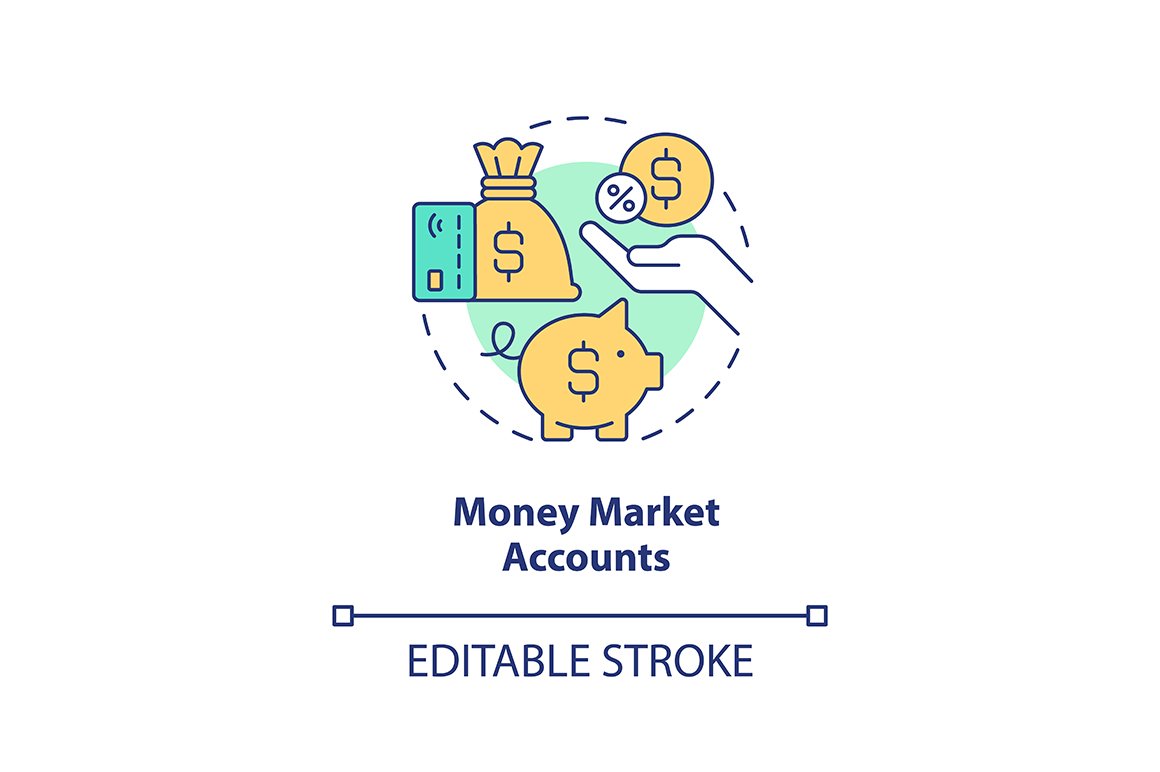 Money market accounts concept icon cover image.