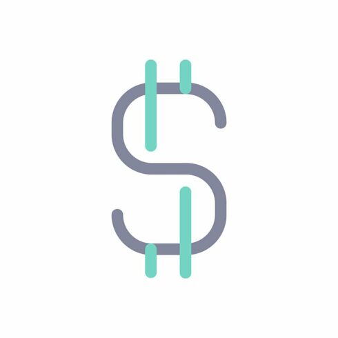 Dollar sign svg flat color ui icon cover image.