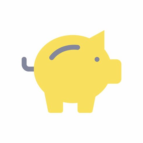Piggy bank flat color ui icon cover image.