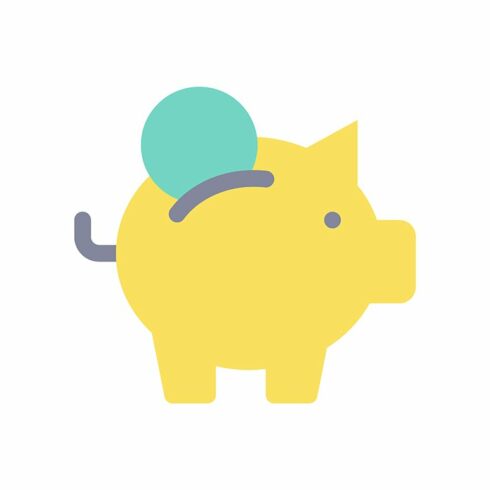 Put coin into piggy bank ui icon cover image.