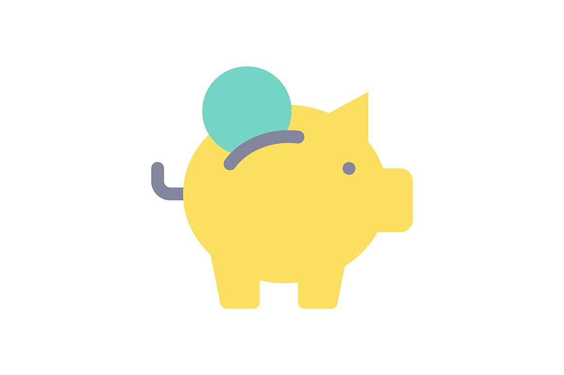 Put coin into piggy bank ui icon cover image.