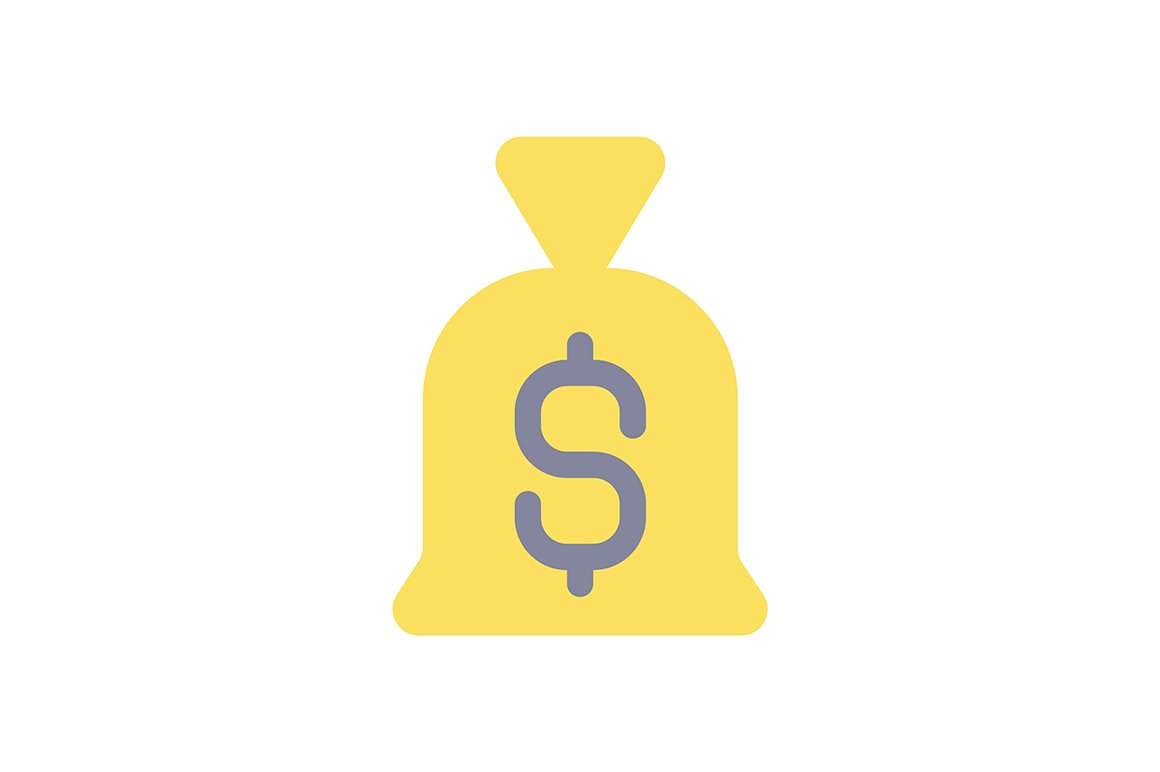 Bag of money svg flat color ui icon cover image.