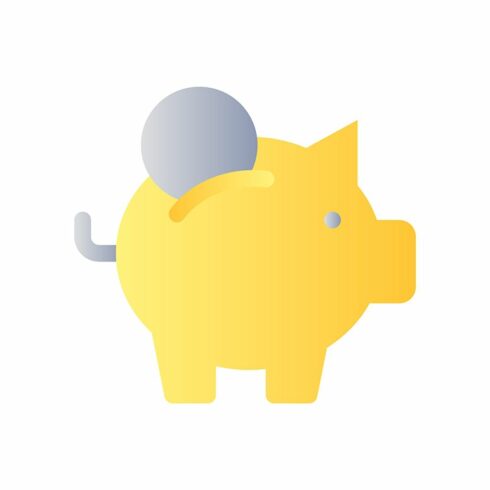 Put coin into piggy bank svg ui icon cover image.