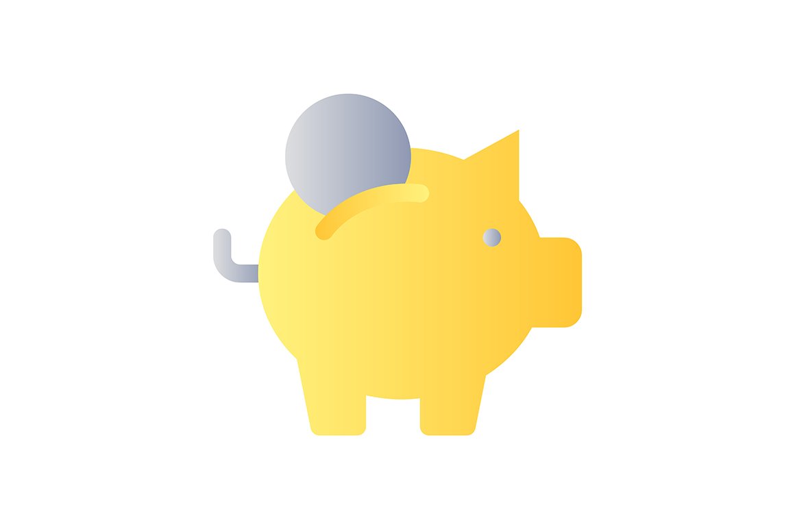 Put coin into piggy bank svg ui icon cover image.