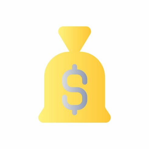 Bag of money svg flat color ui icon cover image.