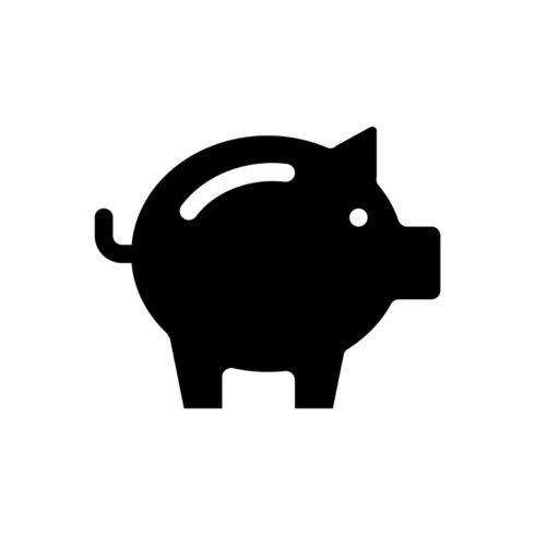Piggy bank black glyph ui icon cover image.