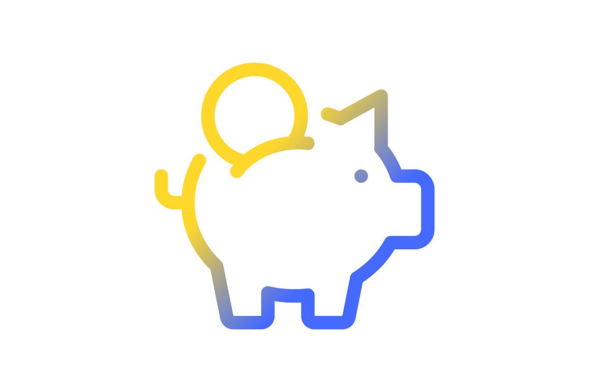 Put coin into piggy bank ui icon cover image.