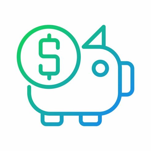 Piggy bank pixel perfect icon cover image.