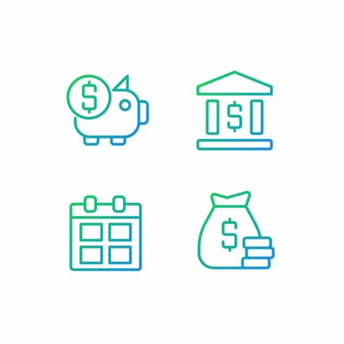 Business and finance icons set cover image.