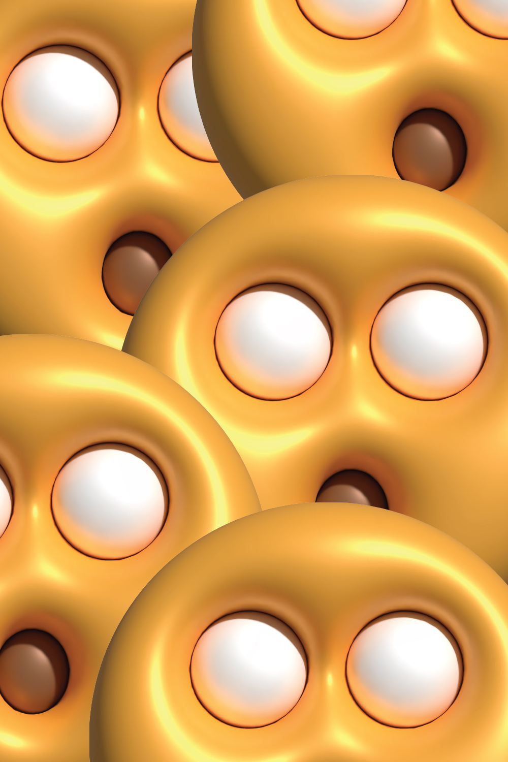 Bunch of round objects that are yellow.