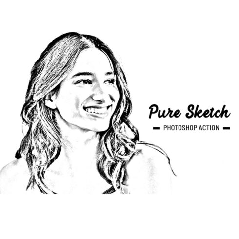 Pure Sketch Photoshop Action cover image.