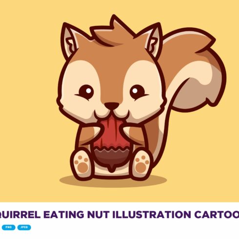 Cute Squirrel Eating Nut Cartoon cover image.