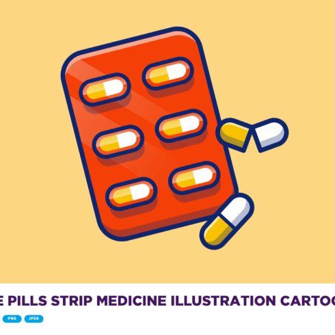 Capsule Pills Strip Medicine Cartoon cover image.