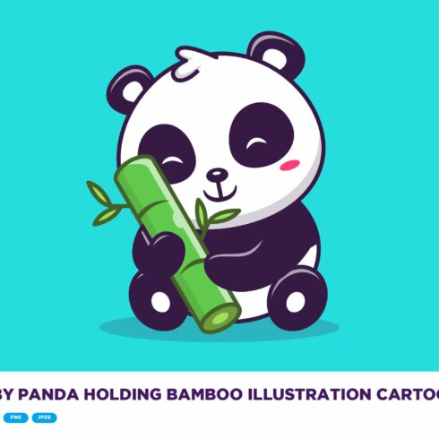 Cute Baby Panda Holding Bamboo cover image.