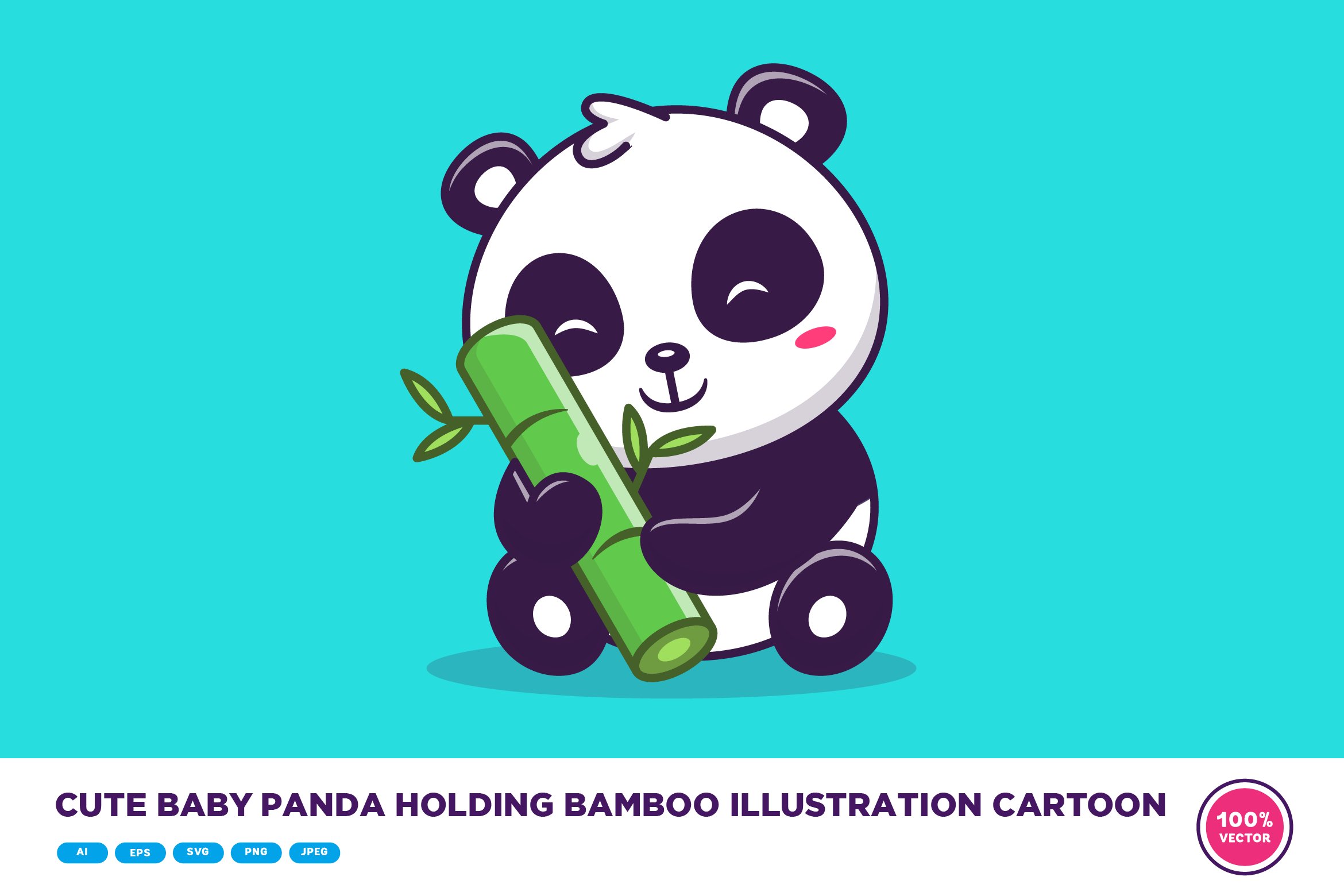 Cute Baby Panda Holding Bamboo cover image.