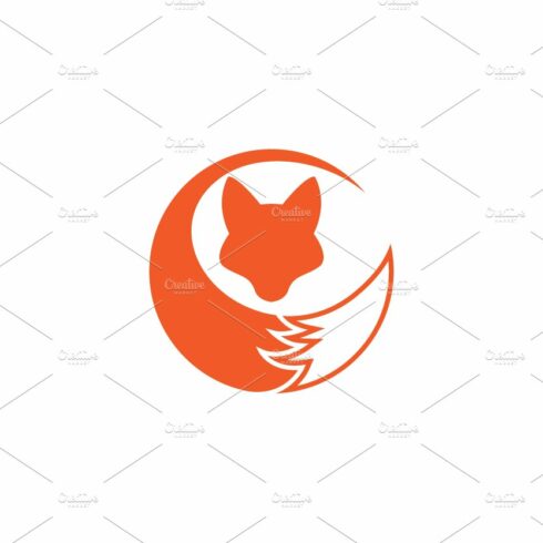 fox head with tail modern logo cover image.