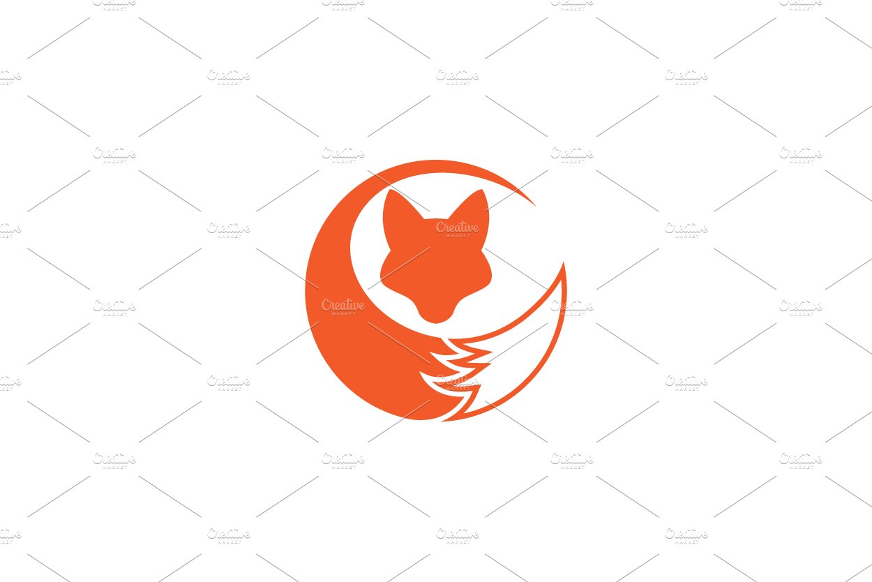 fox head with tail modern logo cover image.