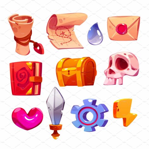 Game icons cartoon parchment scroll cover image.