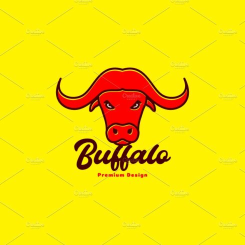 buffalo head red modern strong logo cover image.