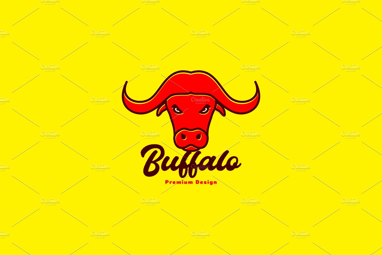 buffalo head red modern strong logo cover image.