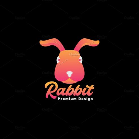 abstract animal logo rabbit head cover image.