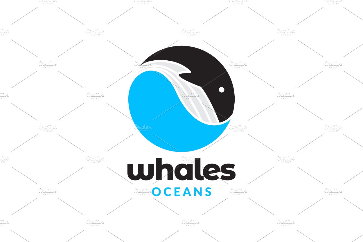 circle geometric abstract whale logo cover image.