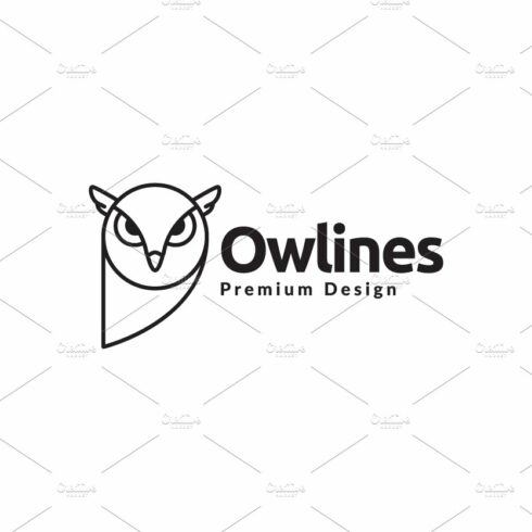 side view owl with wings line logo cover image.