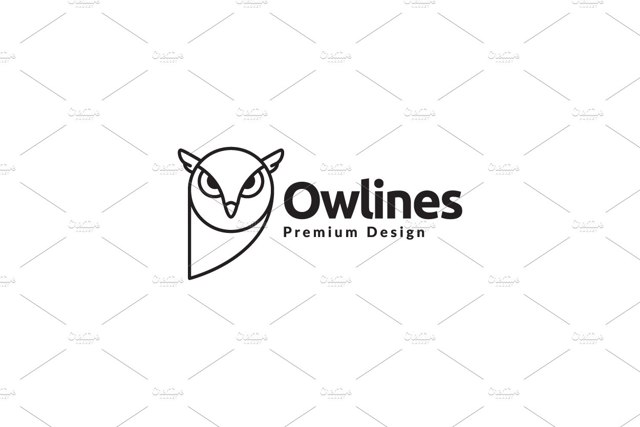 side view owl with wings line logo cover image.