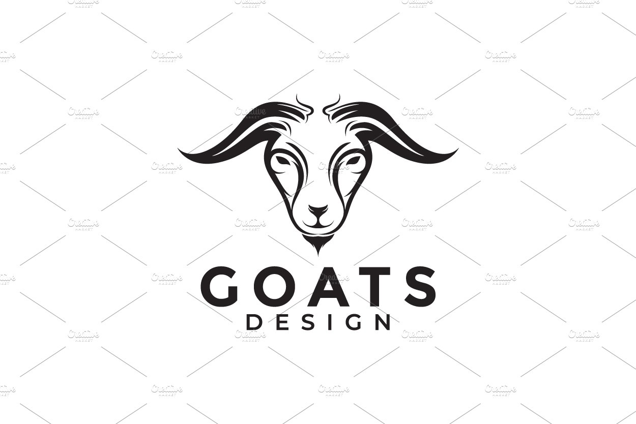 head goat with art modern logo cover image.