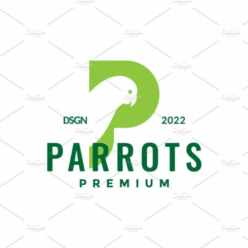 letter p for parrot logo design cover image.