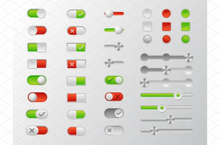 On and off switch buttons. UI design – MasterBundles