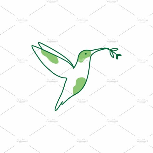 abstract hummingbird fly lines logo cover image.